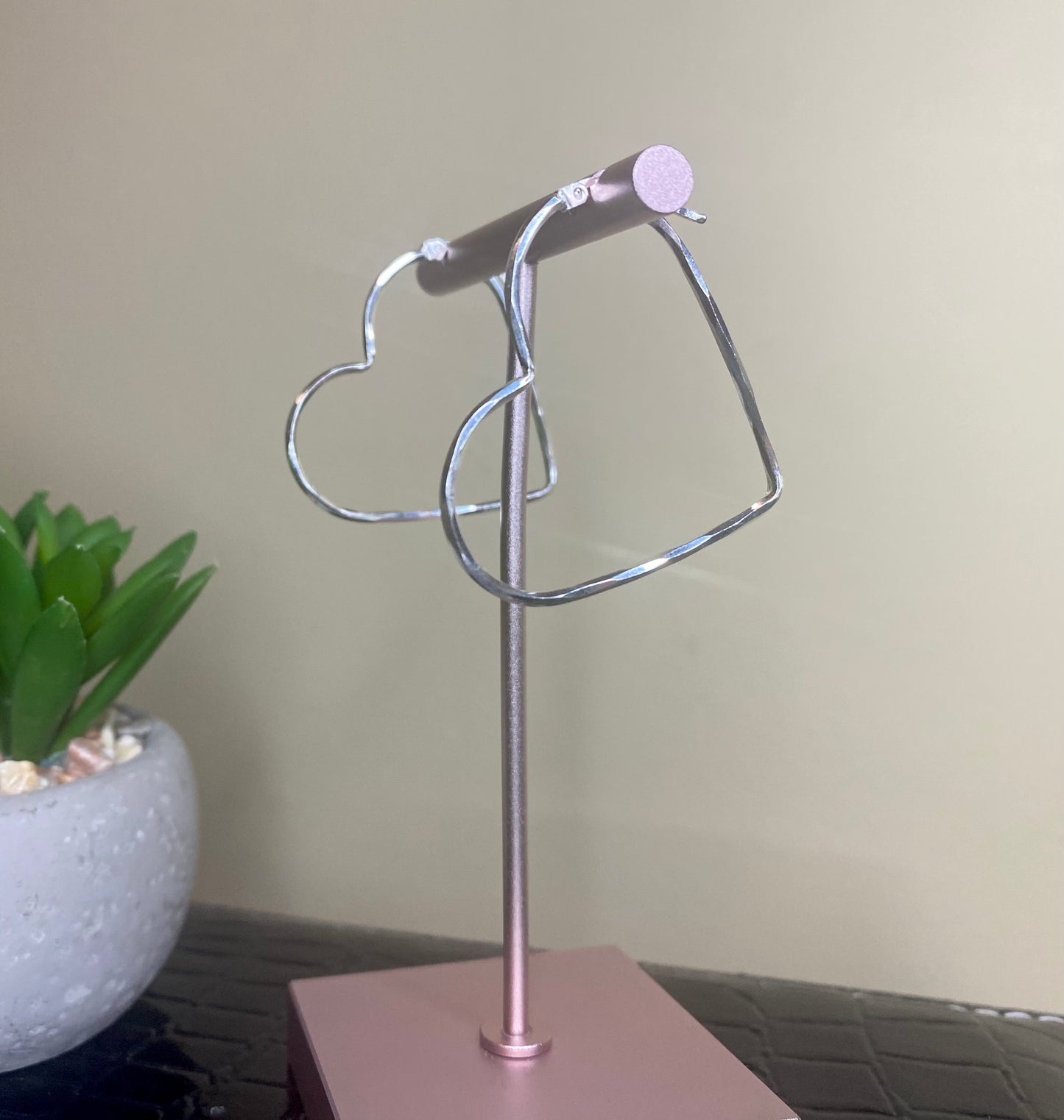 HEART HOOP EARRINGS